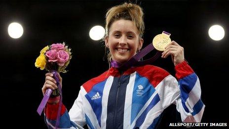 Jade Jones with her Olympic gold medal