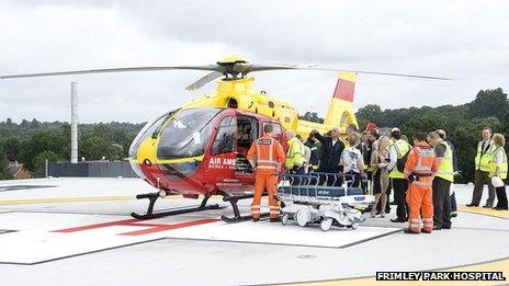 Testing the Frimley Park Hospital helipad