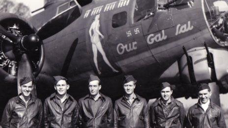 Crew of Our Gal Sal, part of the 100th Bomb Group at Thorpe Abbotts, Norfolk