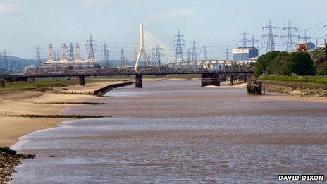 Dee estuary looking towards Connah's Quay Power Station (Pic by David Dixon)