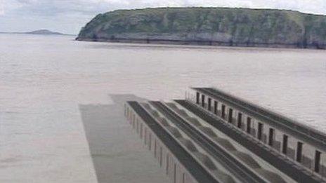 Artist's impression of one Severn barrage model