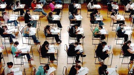 Pupils sitting exams