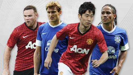 Wayne Rooney, Nikica Jelavic, Shinji Kagawa, Steven Pienaar