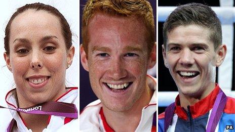 Beth Tweddle, Greg Rutherford and Luke Campbell