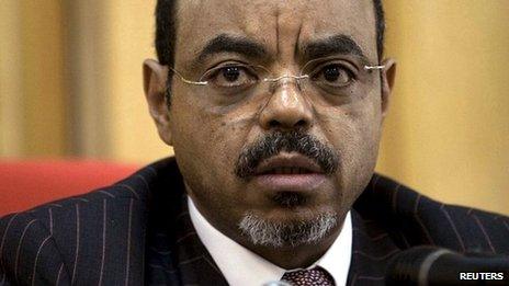 Ethiopian Prime Minister Meles Zenawi pictured in 13 April 2009 (file picture)