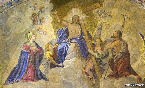 Mural showing Jesus