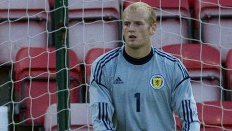 Hearts goalkeeper Mark Ridgers