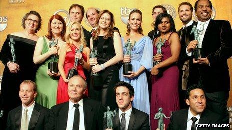 The cast of the US version of The Office accept a SAG award