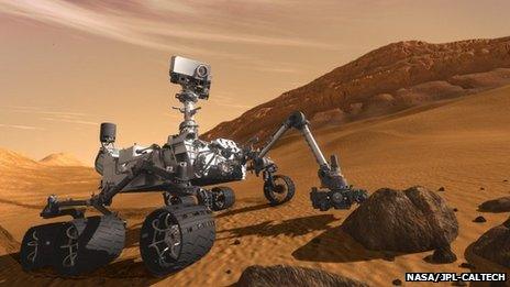 Artist's impression of Curiosity on Mars