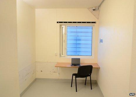 A cell at Ila prison equipped as a study (undated photo released by prison)