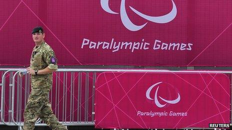 A soldier at the Olympic Park