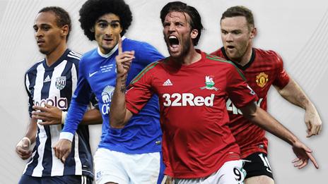 Peter Odemwingie, Marouane Fellaini, Michu, Wayne Rooney