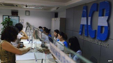 An Asian Commercial Bank branch in Hanoi