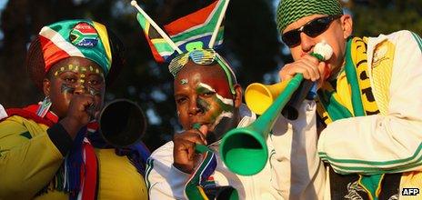 South African fans during the 2010 World Cup