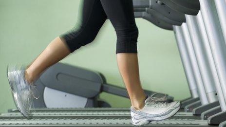 Woman exercising in gym