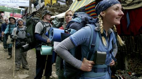 Trekkers at Namche Bazar (2003)