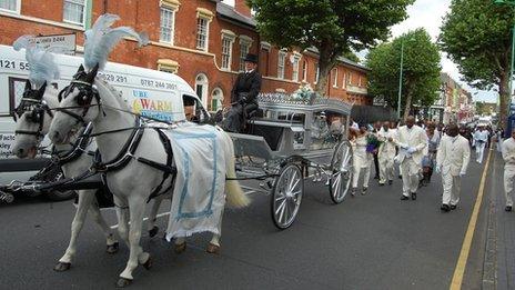 Kingsley Burrell funeral cortege