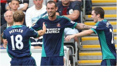 Steven Fletcher celebrates after scoring for Sunderland