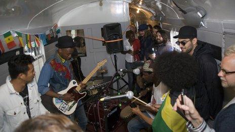 Rehearsals aboard the Africa Express