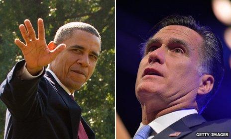 Barack Obama and Mitt Romney, composite picture