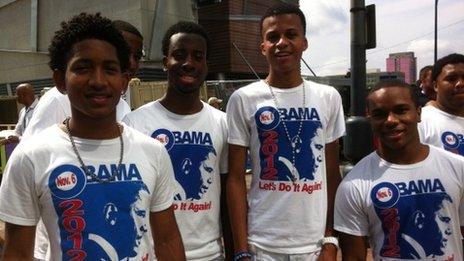 Barack Obama supporters at the Carolina fest event ahead of the National Democratic Convention