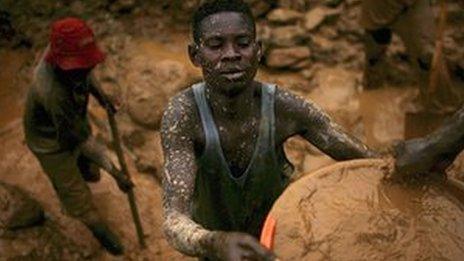 Man mining in DR Congo