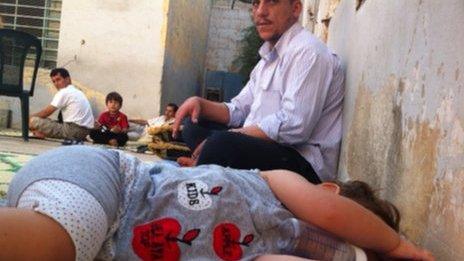 Displaced families in Damascus