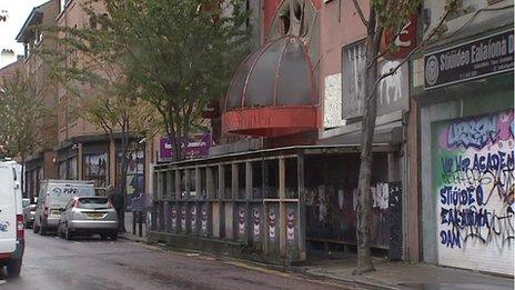 Scaffolding outside North Street Arcade