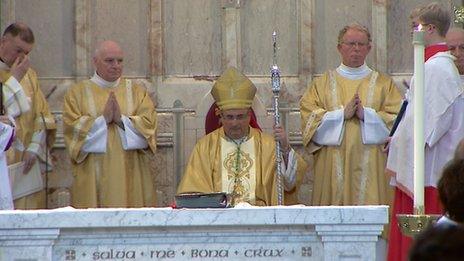 Archbishop Tartaglia was presented with the Crozier of St Mungo