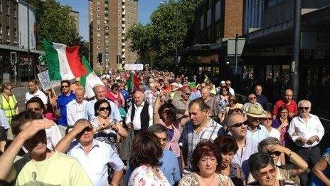 Italian consulate protest in Bedford