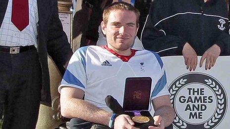 Mickey Bushell with his gold medal