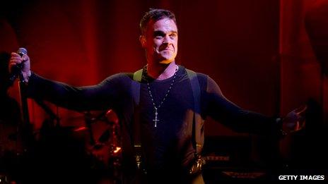 Robbie Williams at the O2 Academy in Leeds