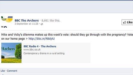 The Archers Facebook page