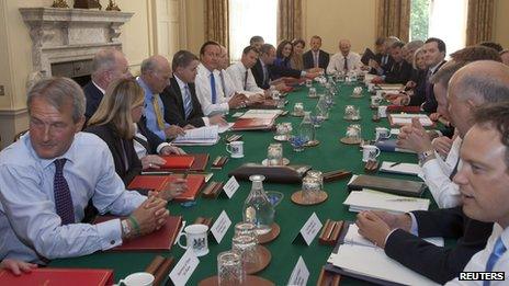 David Cameron chairs the first cabinet meeting since following the September reshuffle