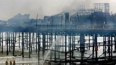 Hastings Pier after the fire