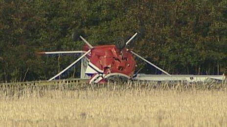 The crashed plane