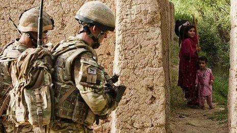 British troops on patrol in Helmand Province in southern Afghanistan