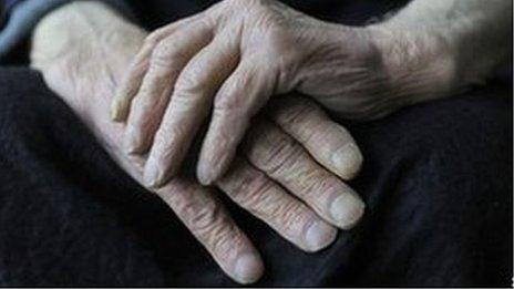 Elderly man's hands