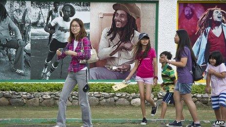 Foreign tourists in Jamaica