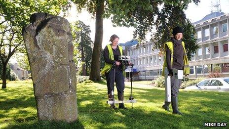 Archaeologists carry out surveys in the grounds of Central Scotland Police HQ