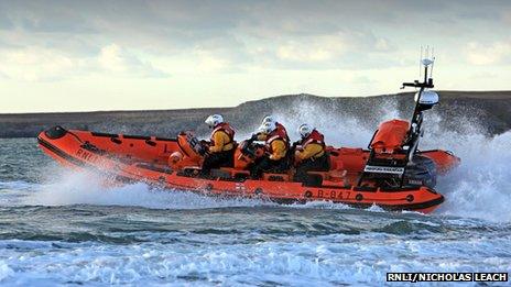 Trearddur Bay RNLI Atlantic 85 Lifeboat Hereford Endeavour