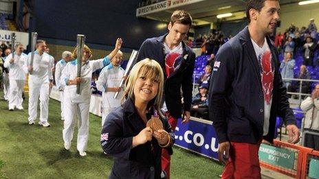 Zoe Newson, Jonathan Adams and Scott Moorhouse at Portman Road