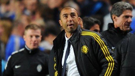 Roberto Di Matteo watches his chelsea side against Juventus