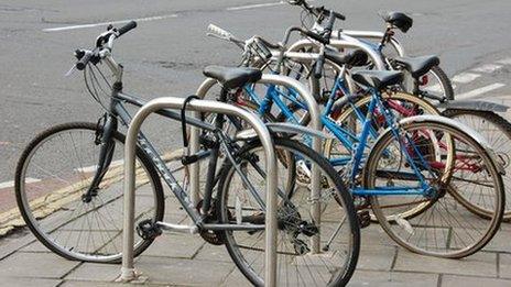 Parked bikes