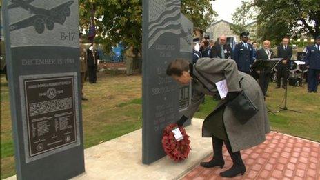 Princess Anne at the memorial