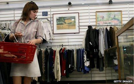 Charity shop customer