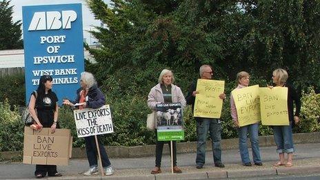 Protesters at the Port of Ipswich