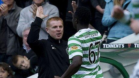 Neil Lennon and Victor Wanyama