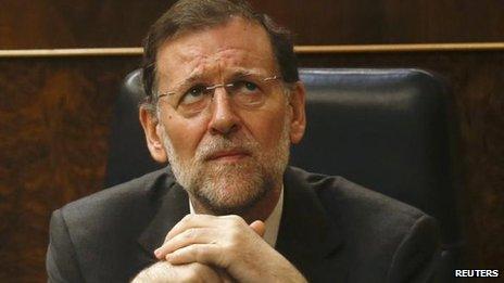 Spanish Prime Minister Mariano Rajoy in parliament in Madrid (12 Sept 2012)