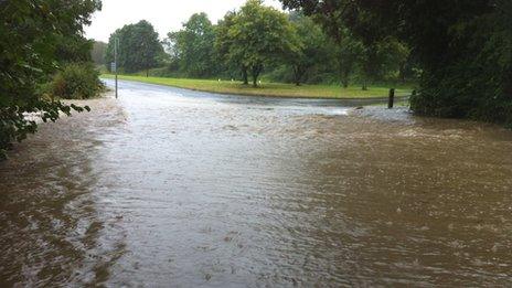 Flooding at Pontblyddyn, Flintshire